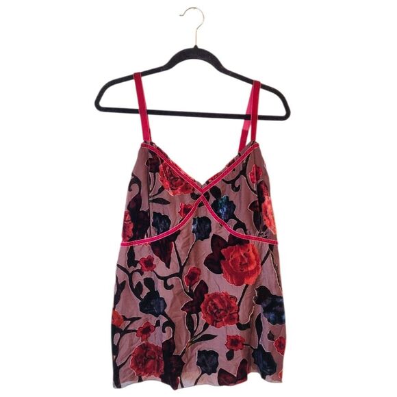 Vintage Y2K Target Mossimo Deadstock Floral Velvet Cami Tank Top Size 22W NWT - Picture 1 of 7